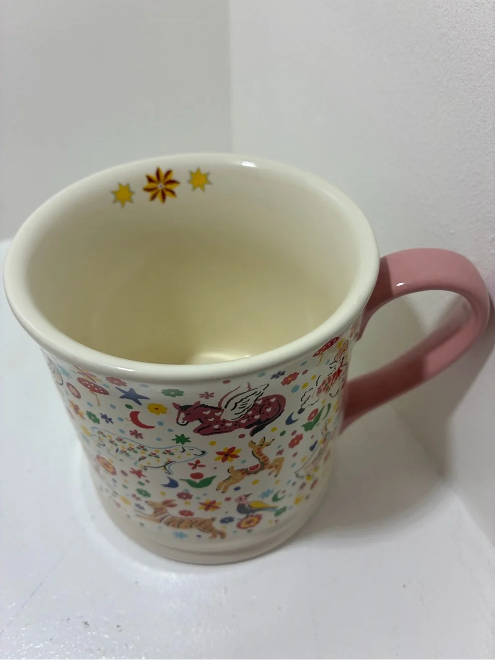 Whimsical Colorful Cartoon animals and floral Coffee Mug by Cath Kidston